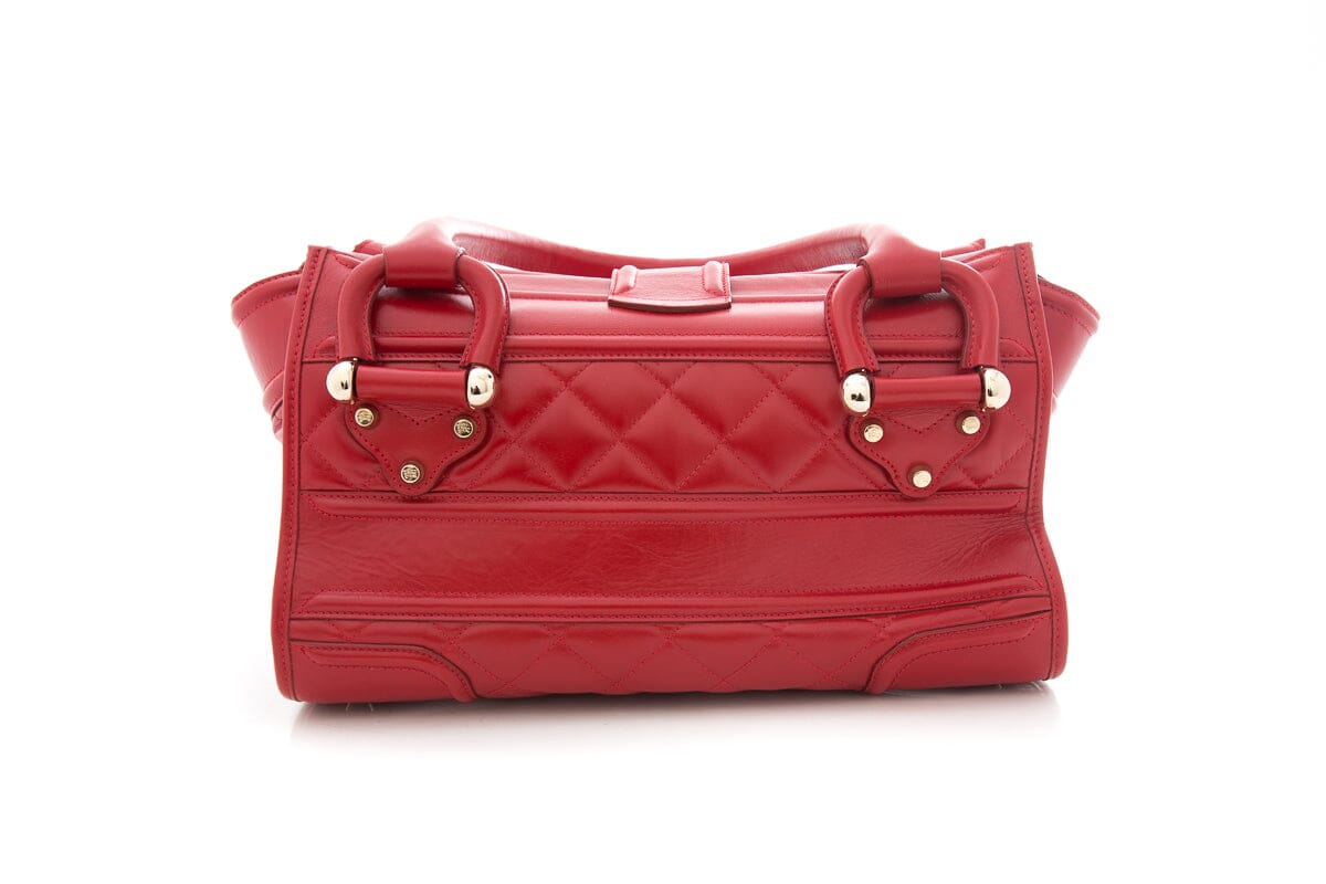 BBR Red Leather Manor Quilted Tote