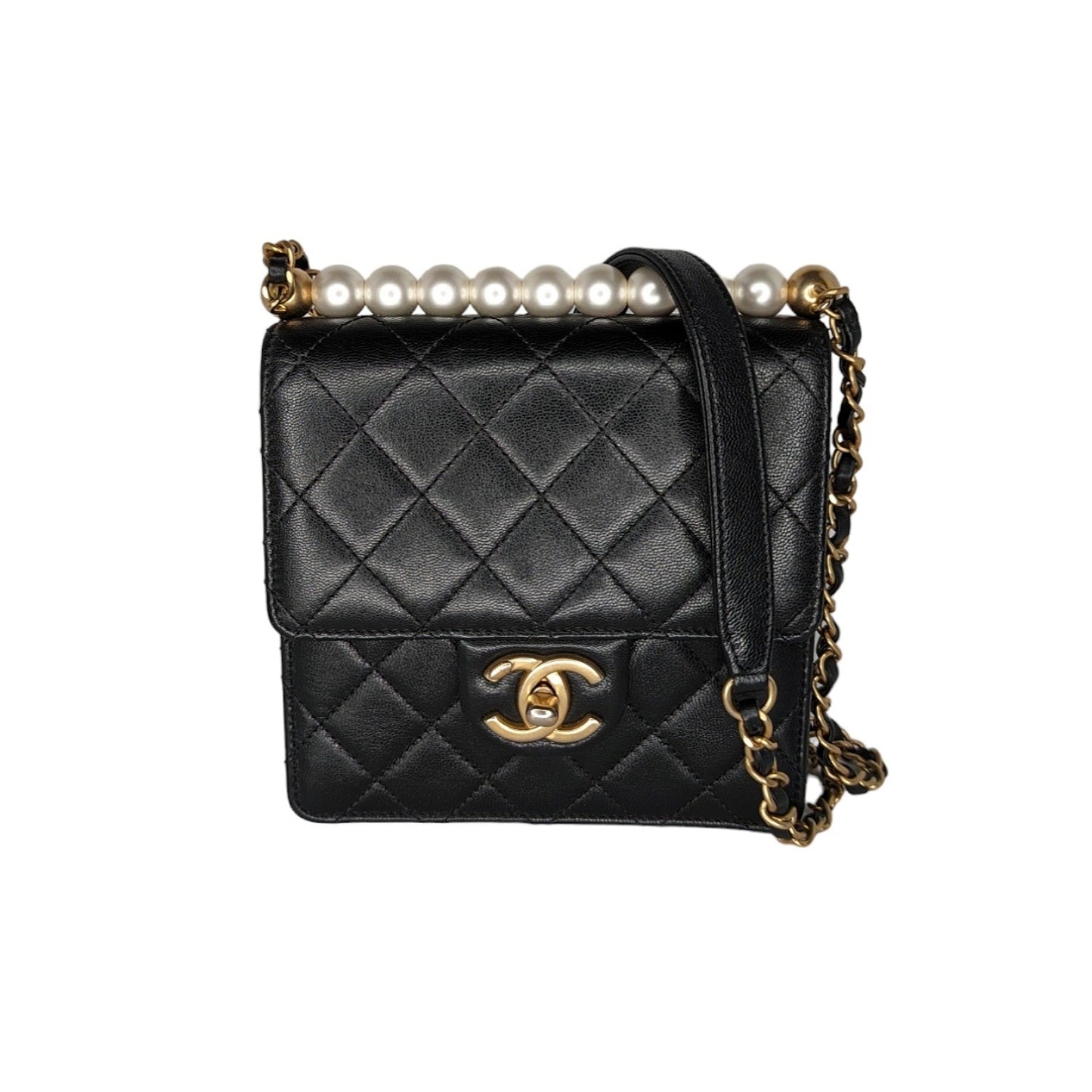 Chanel Small Goatskin Quilted Chic Pearls Flap Bag