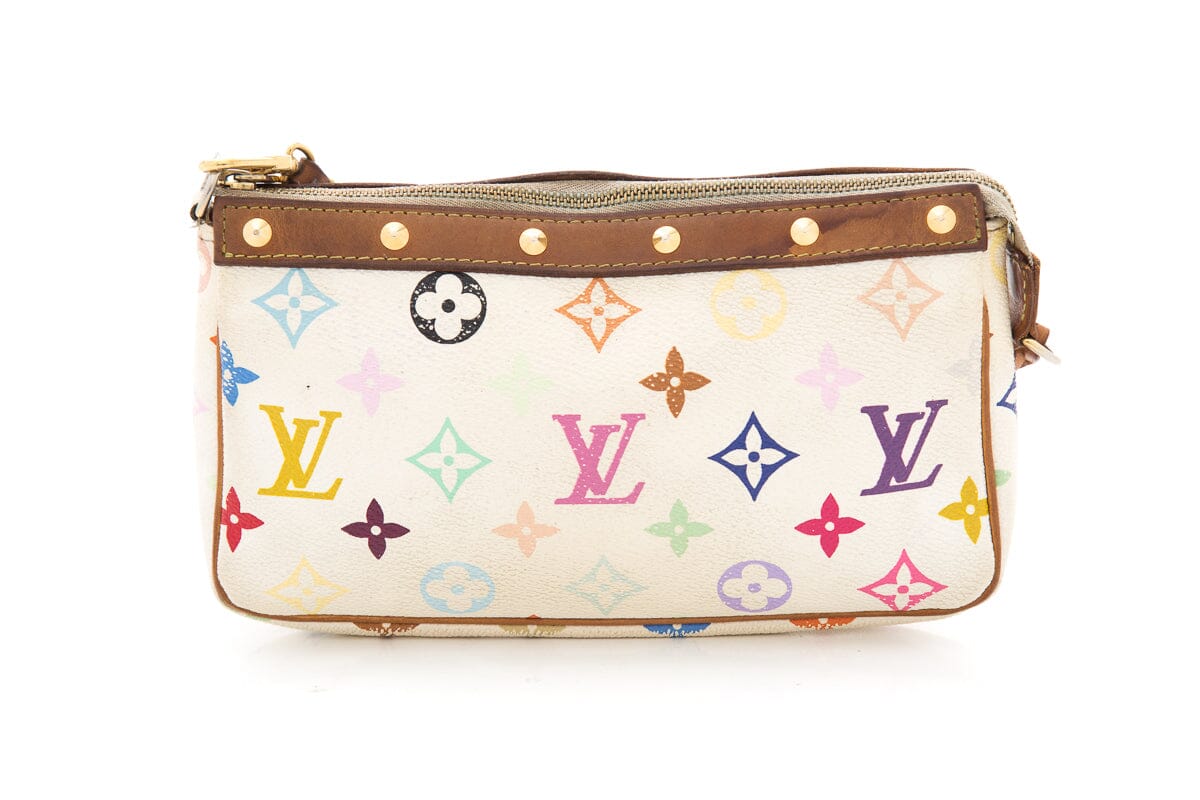 Louis Vuitton Multicolor Monogram White Pochette Handbag