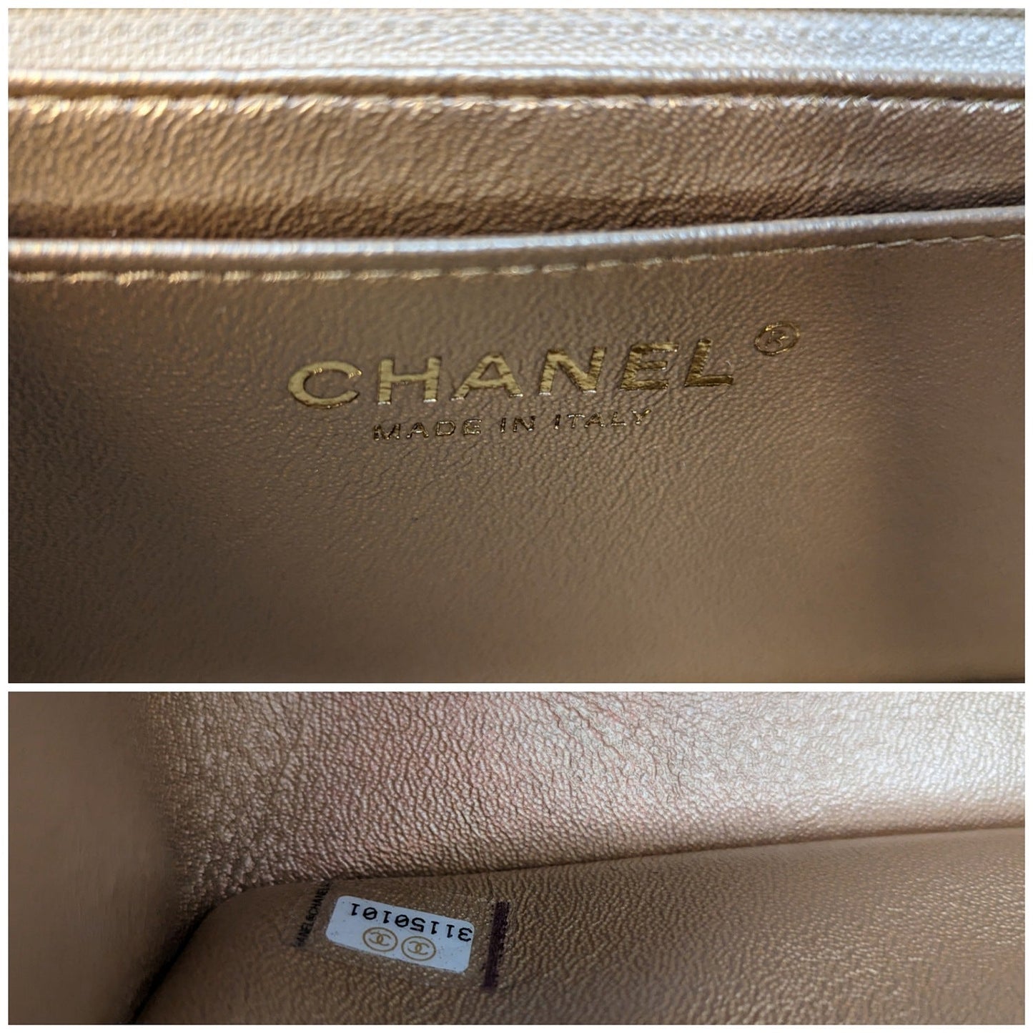 Chanel Metallic Grained Calfskin Mini Top Handle Bag