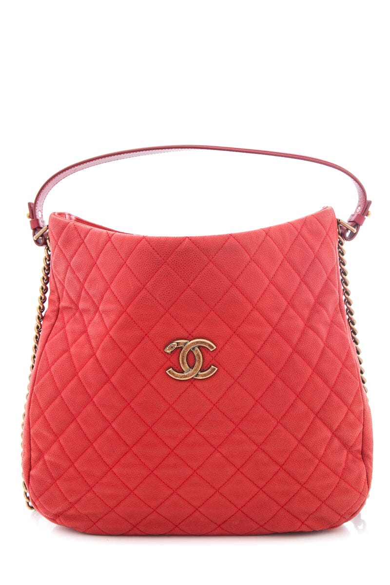 Chanel 2012/2013 Red Caviar Leather "Shopper Hobo"