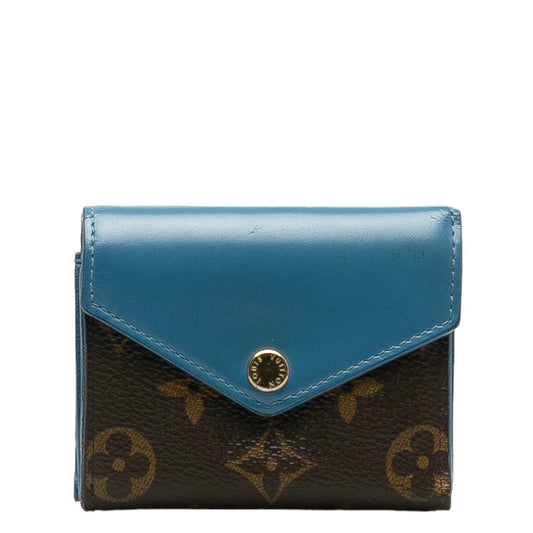 Louis Vuitton Monogram M63881 Long Wallet PVC/Leather Blue-Jean Brown