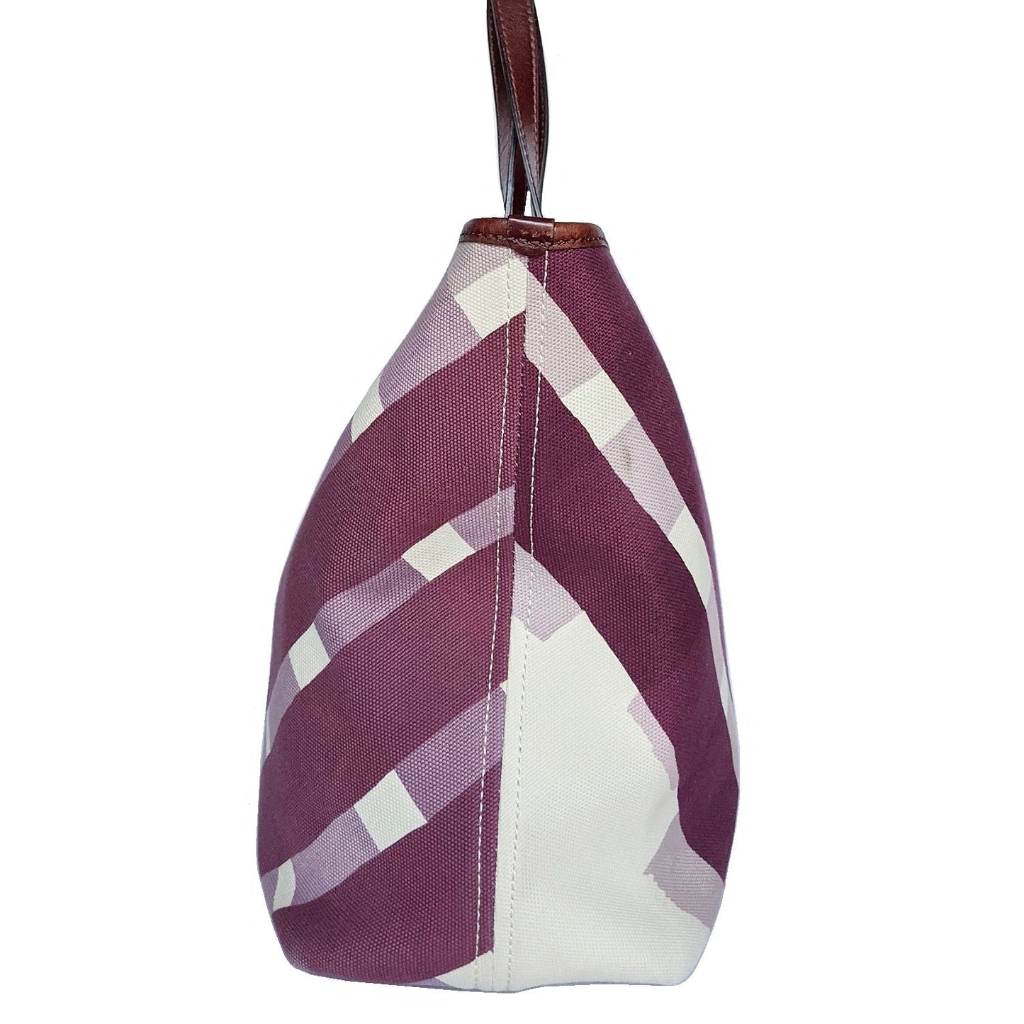 BBR Canvas Purple Check Print Tote