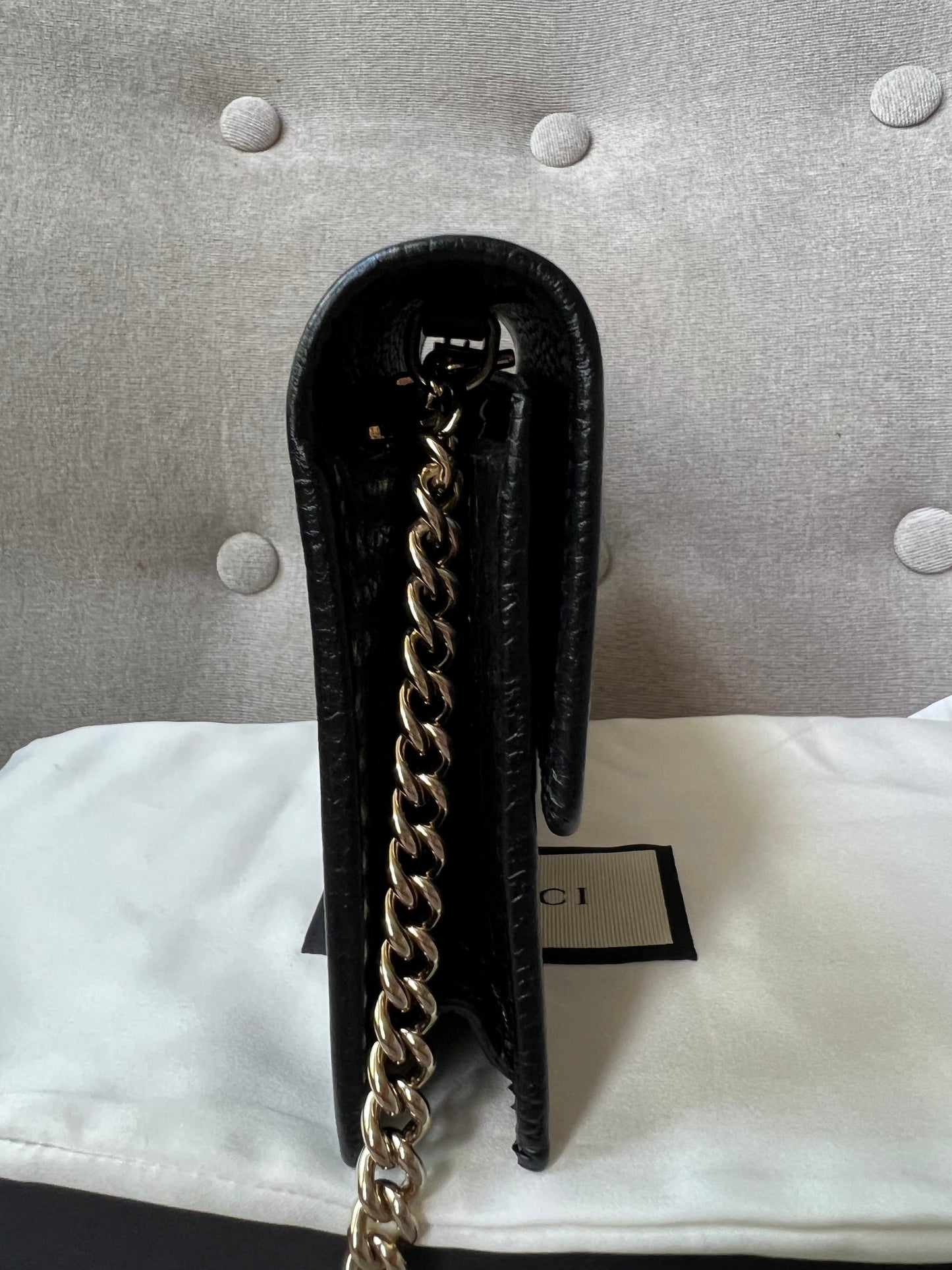 Gucci Black Interlocking GG Chain Wallet