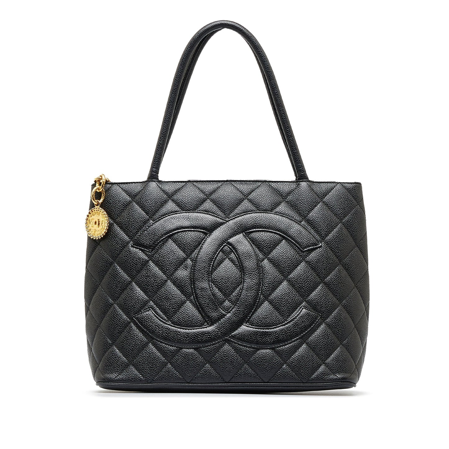 Black Chanel Caviar Medallion Tote Bag