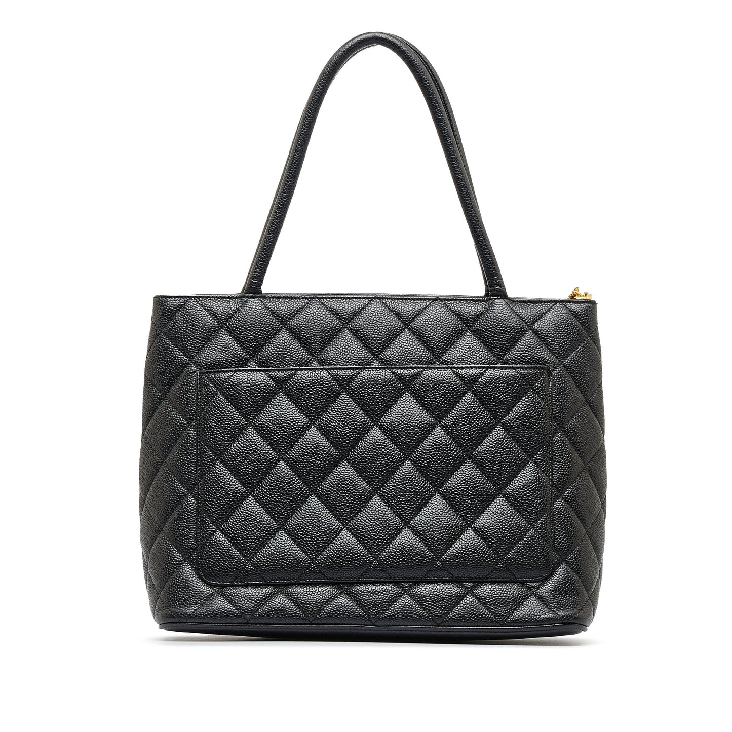 Black Chanel Caviar Medallion Tote Bag