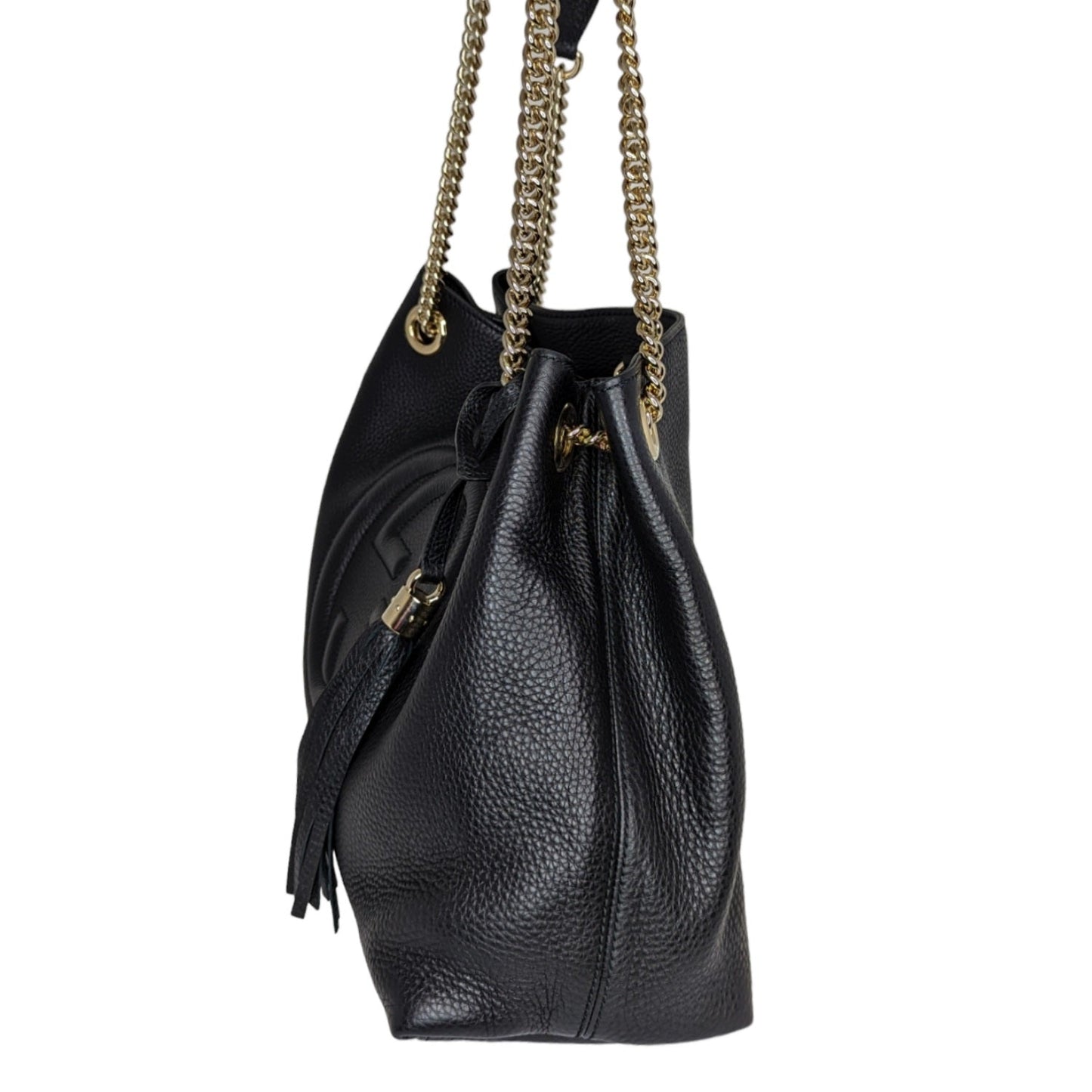 Gucci Pebbled Calfskin Soho Chain Tote