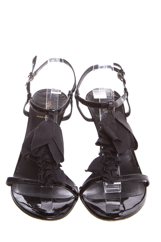 Fendi Black Patent Leather Heels SZ 40