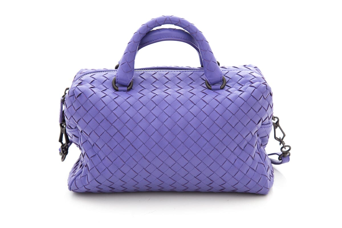 Bottega Veneta Purple Intrecciato Handle Bag W/ Adjustable Strap