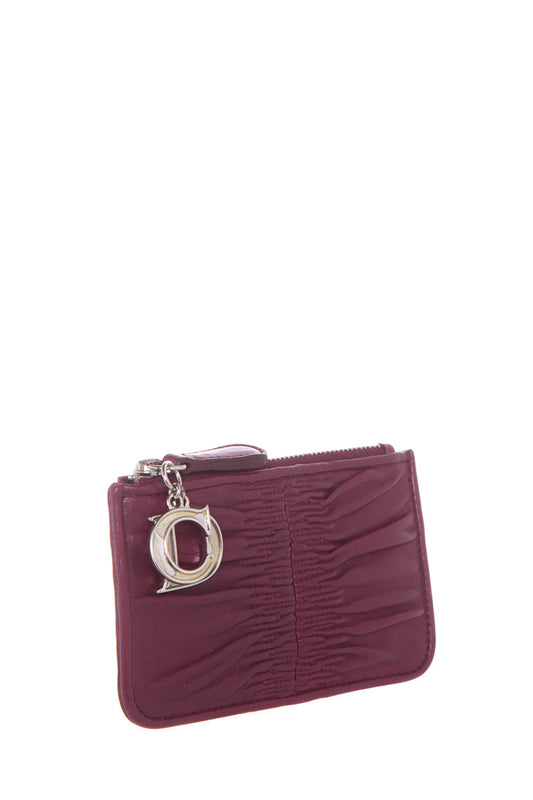 Christian Dior Burgundy Charm Key Chain Wallet