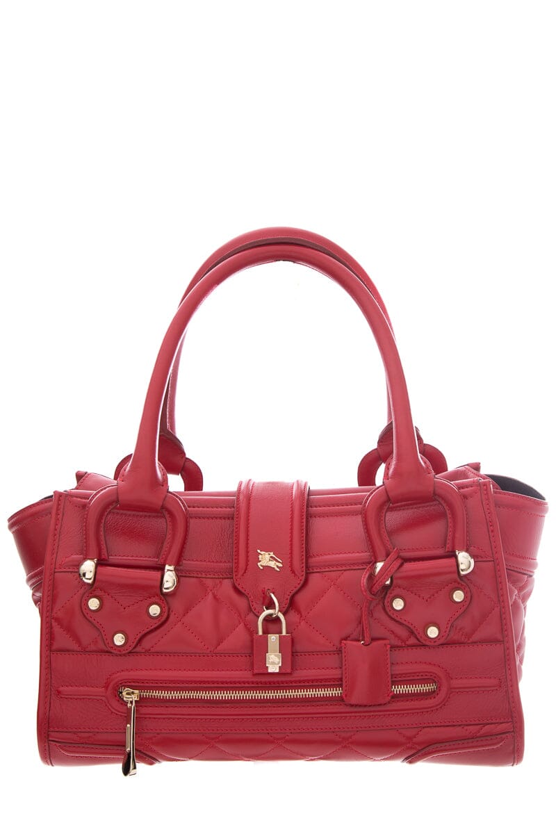 BBR Red Leather Manor Quilted Tote