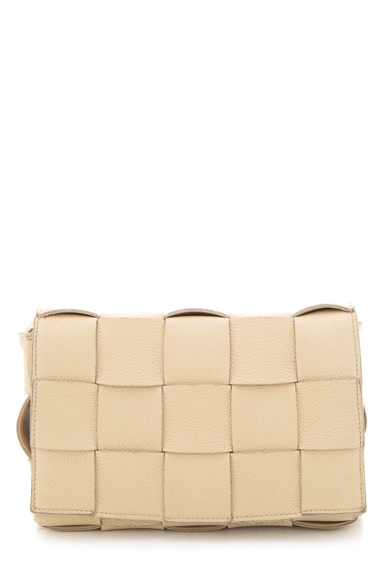 Bottega Veneta Cassette Woven Leather Beige Crossbody Bag