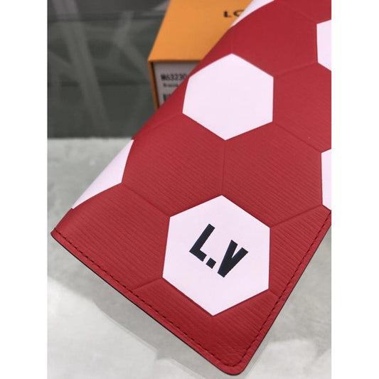 Louis Vuitton Brazza Wallet Epi Leather Hexagon Red