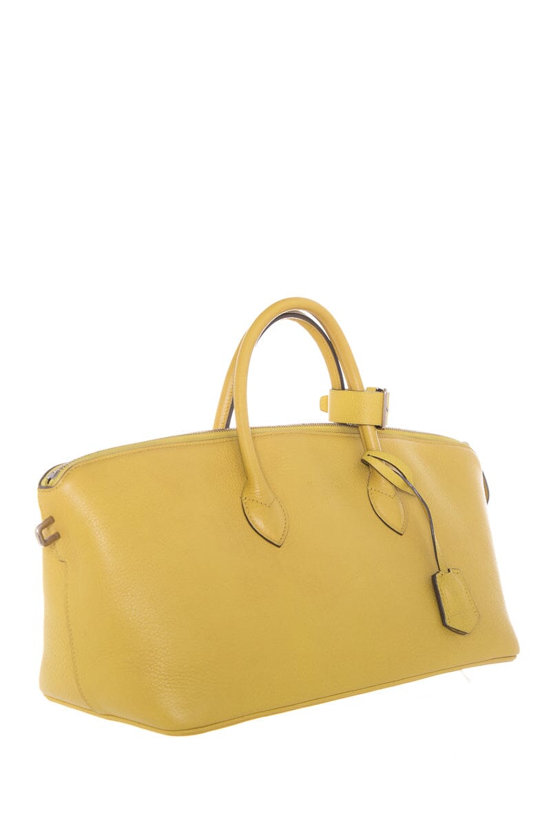 Louis Vuitton Maroquinerie Triangle Yellow Grained Leather Handbag