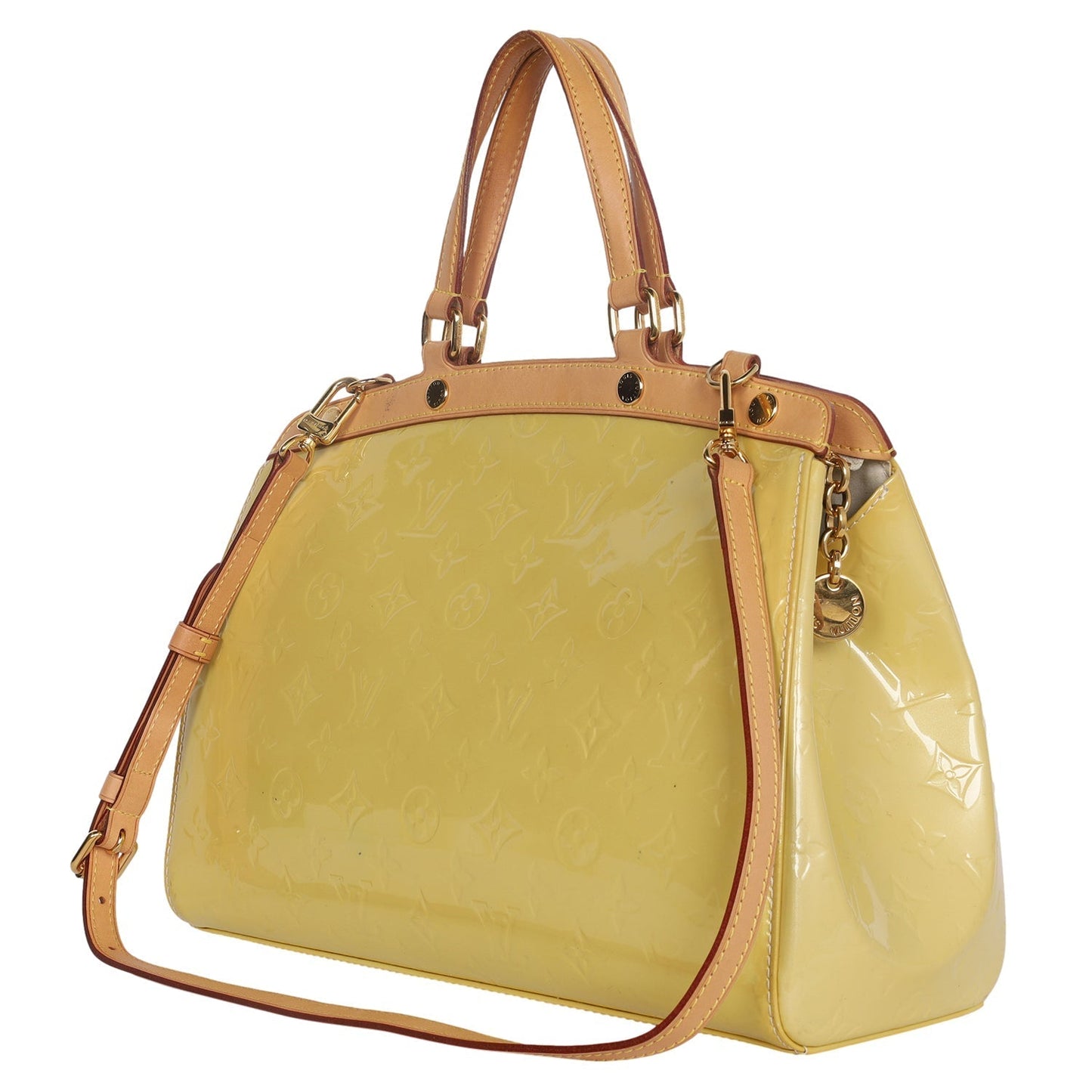 Brea MM Yellow Vernis Leather Shoulder Bag (Authentic Pre-Owned)