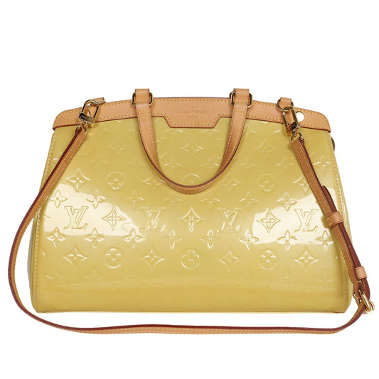 Brea MM Yellow Vernis Leather Shoulder Bag (Authentic Pre-Owned)