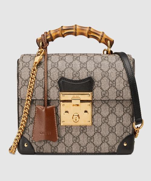 Gucci Padlock Small Bamboo Shoulder Bag GG Supreme