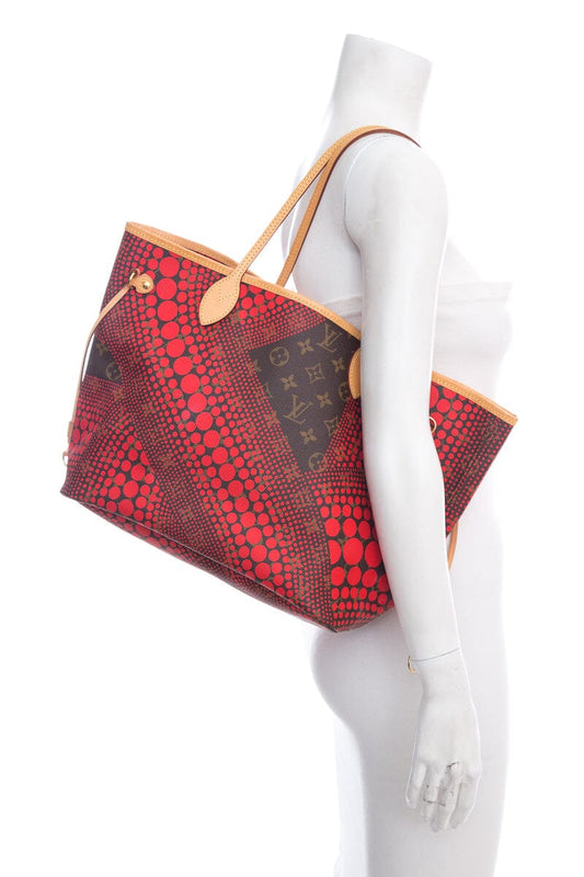 Louis Vuitton Brown & Red Yayoi Kusama Neverfull Handbag