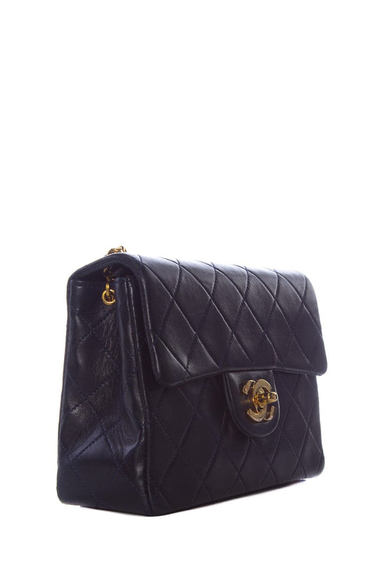 Chanel Navy Lambskin Quilted MIni Flap GHW  Handbag