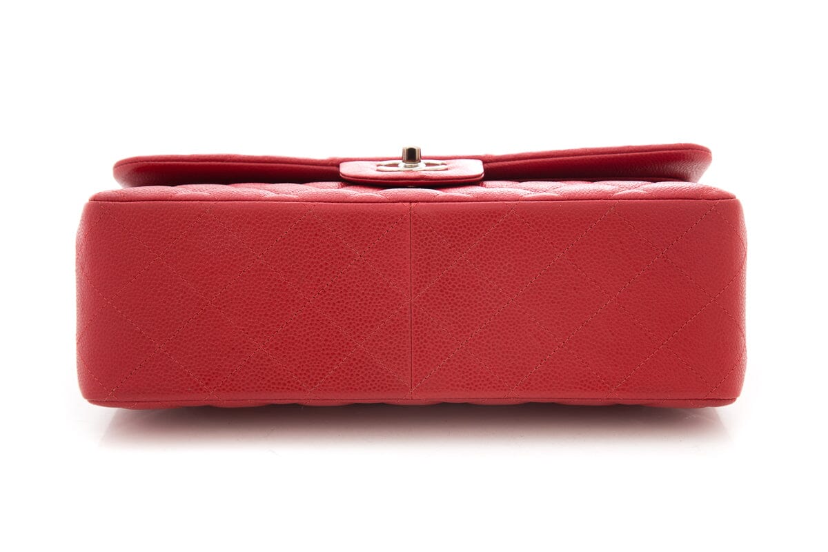 Chanel Red  Jumbo Caviar Double Flap Handbag