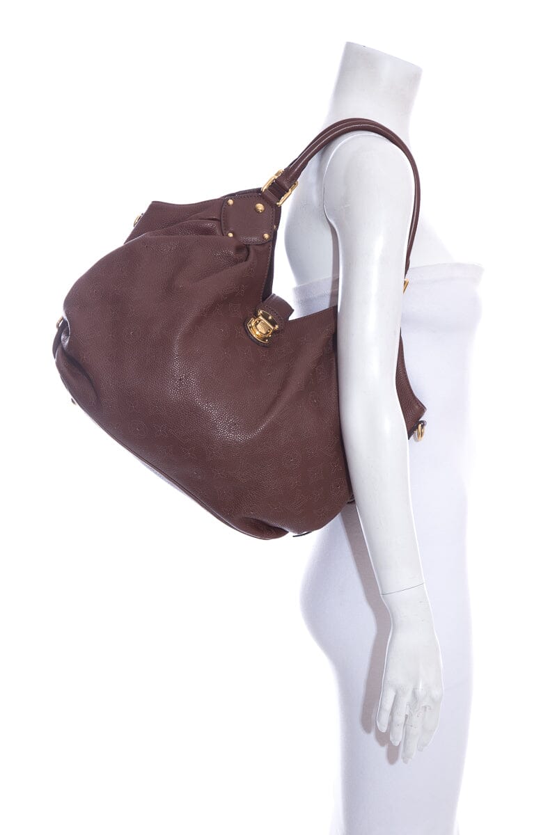 Louis Vuitton Brown Leather Monogram Mahina Hobo Handbag