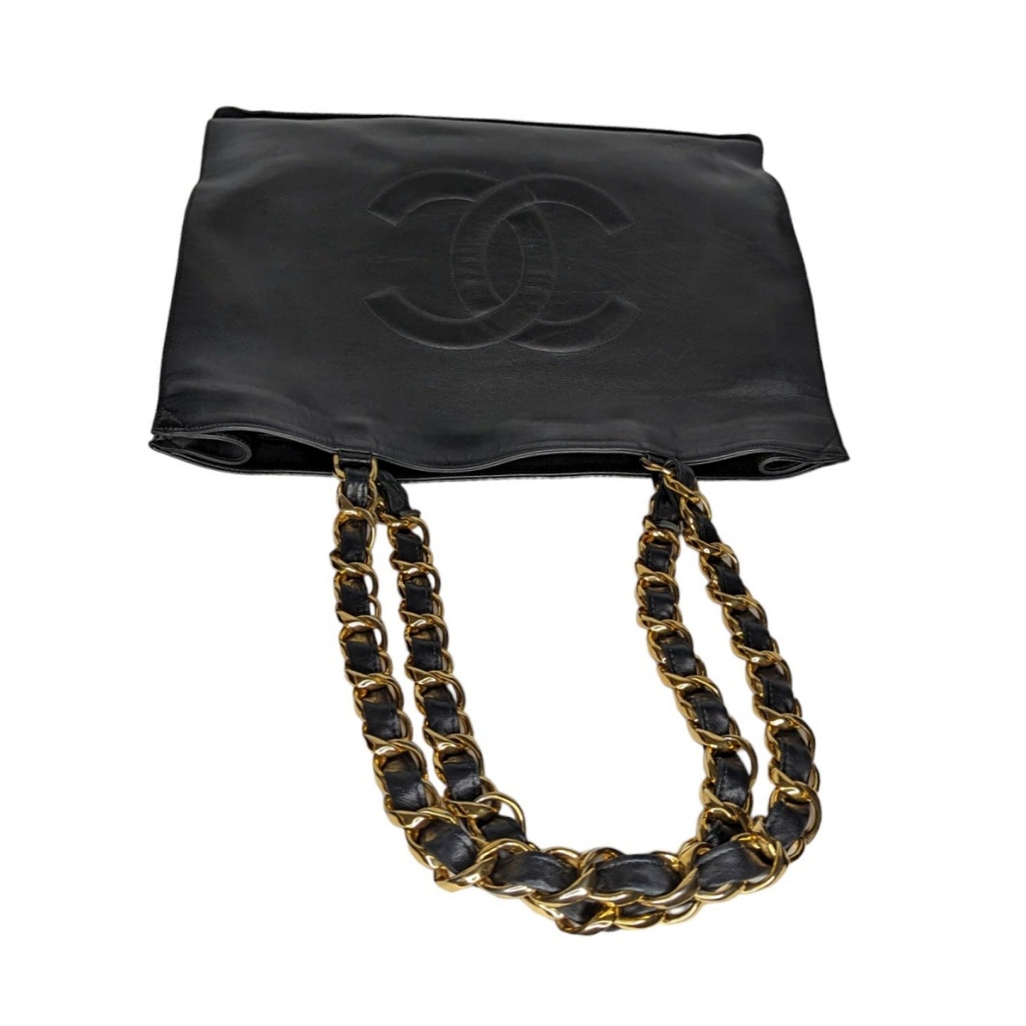 Chanel Vintage Calfskin CC Chain XL Shopper Tote