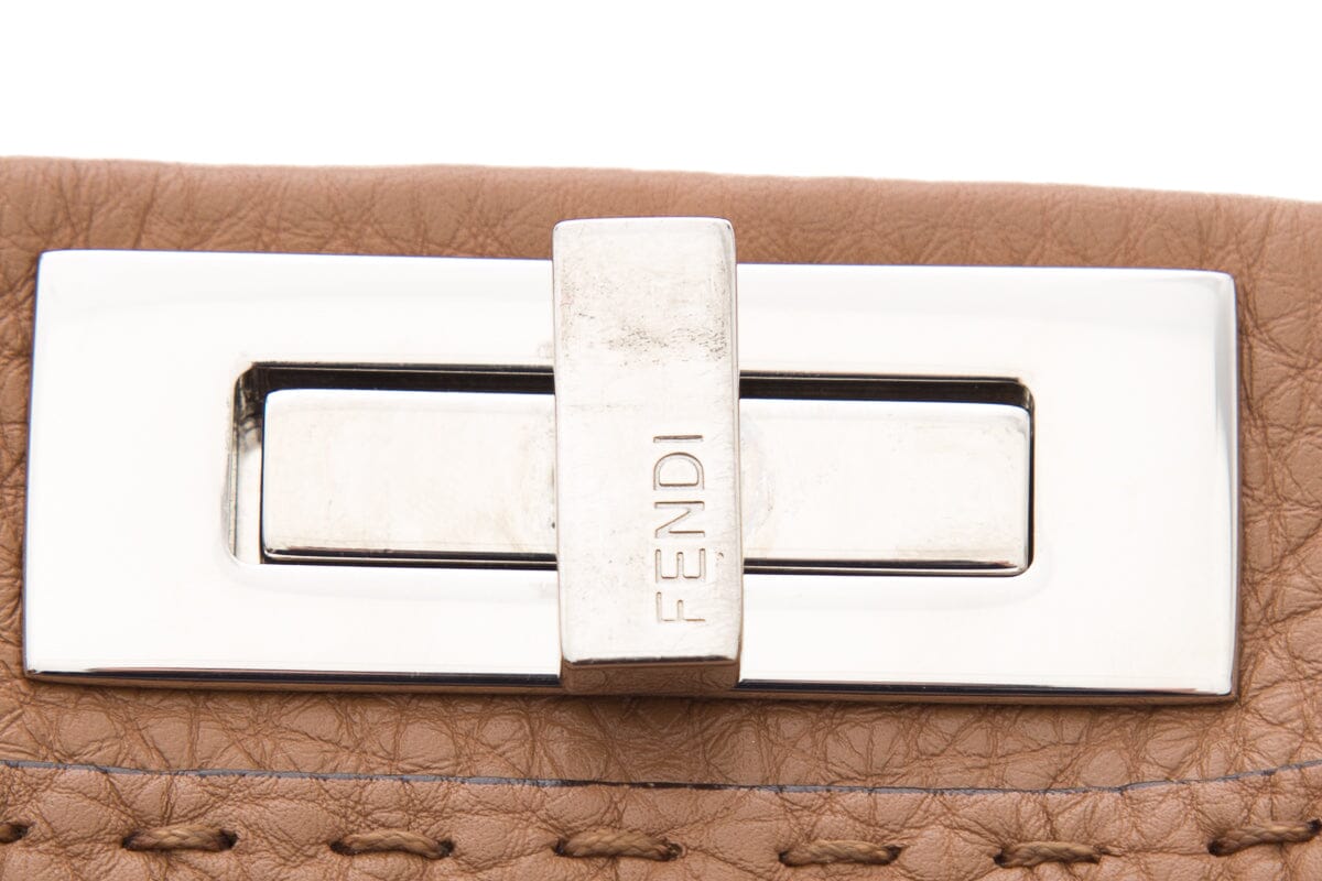 Fendi Brown Leather Medium Peak-A-Boo Handbag