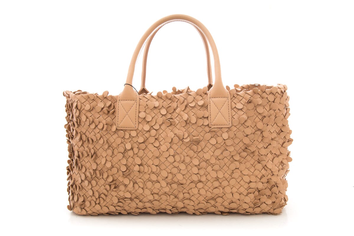 Bottega Veneta Limited Tan Poussin Paillettes Cabat Tote