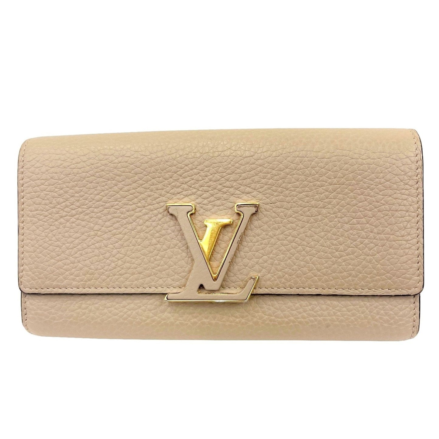 Louis Vuitton Beige Leather Portefeuille capucines wallet accessories