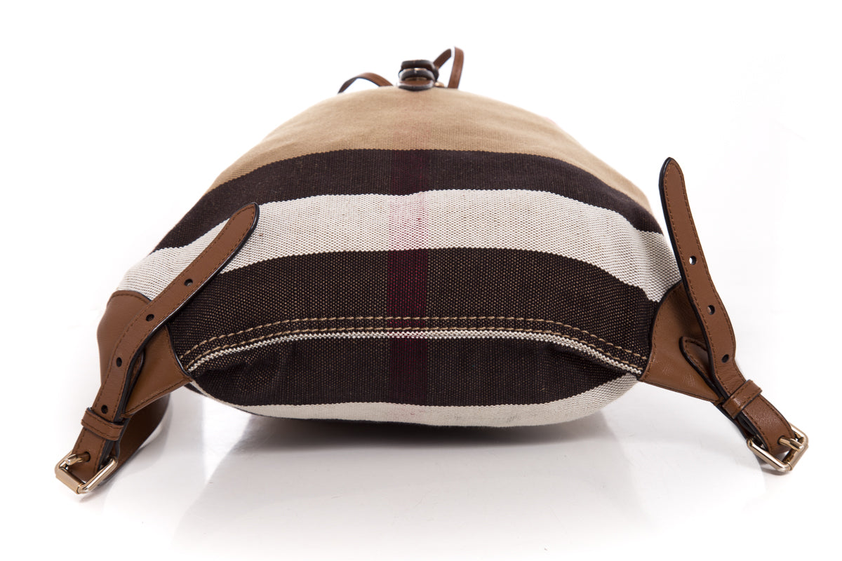 Burberry Nova Plaid Canvas Backpack