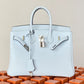 HM Birkin Nata Swift Light Blue For Women Silver Toned Hardware 10in/25cm