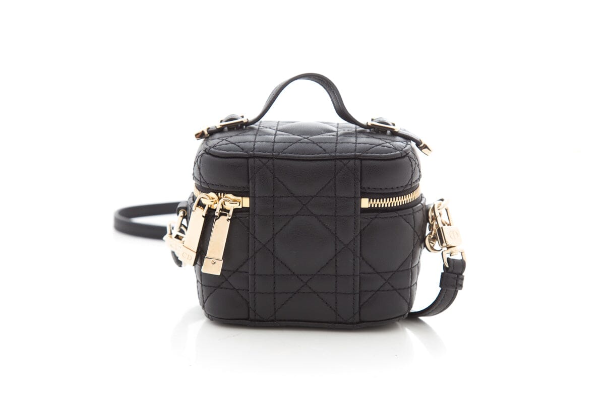 Dior Micro Lady Dior Vanity Case in Black Lambskin