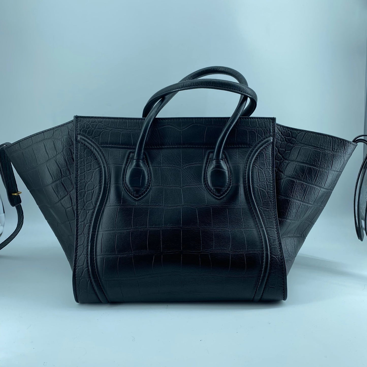 Celine Black Leather Medium Phantom Luggage Tote