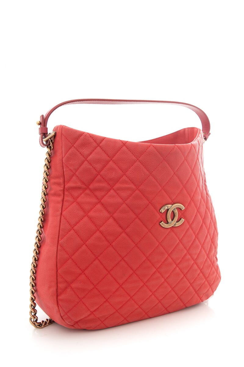 Chanel 2012/2013 Red Caviar Leather "Shopper Hobo"