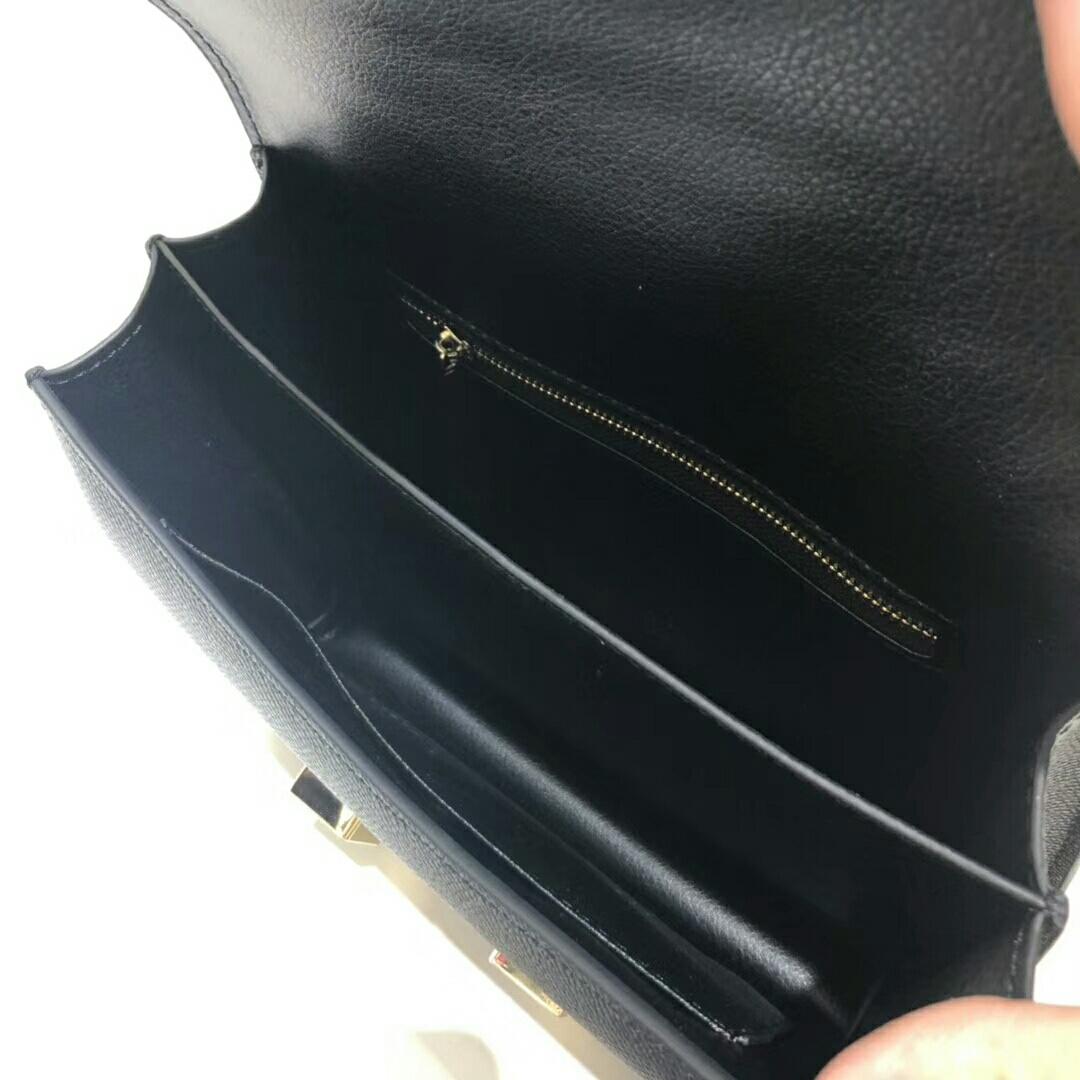 HM Constance 23 Epsom Black For Women, Womenâ€™s Handbags, Shoulder Bags 9in/23cm