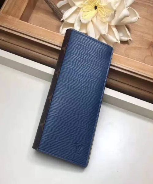 Louis Vuitton Brazza Wallet Epi Leather Blue