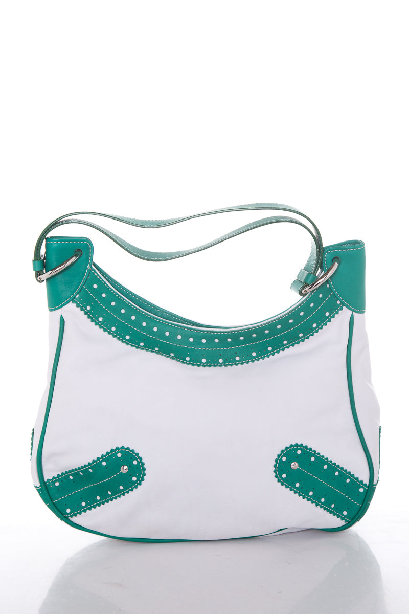 BBR Vintage White & Green Handbag