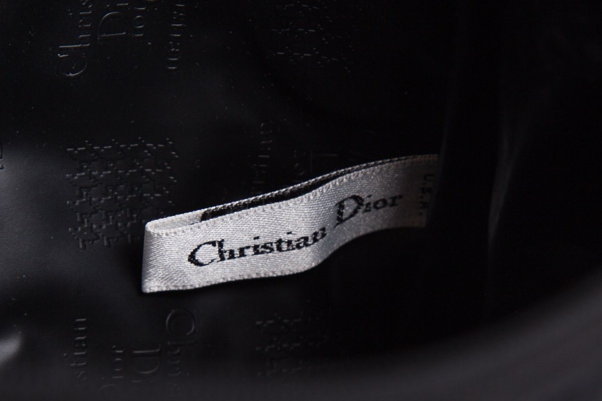 Christian Dior Vintage Black Satin Pouch