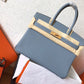 HM Birkin Electric Blue Lin J7 For Women Gold Toned Hardware 11.8in/30cm