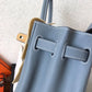 HM Birkin Electric Blue Lin J7 For Women Gold Toned Hardware 11.8in/30cm