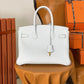 HM Birkin Nata Swift White For Women Gold Toned Hardware 11.8in/30cm