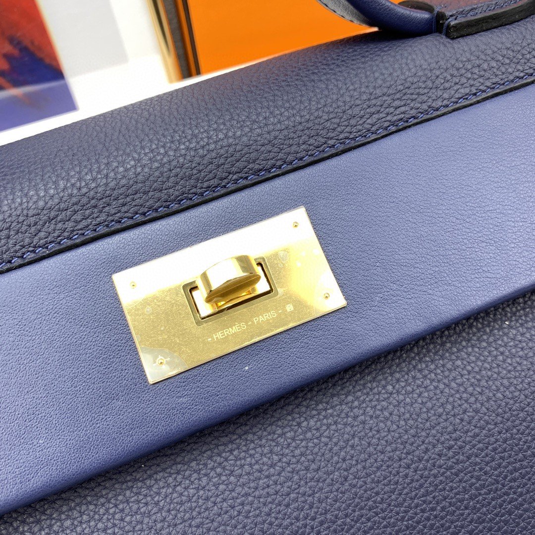 HM 24/24 Evercolor Swift Navy Blue For Women, Handbags, Shoulder Bag 11.4in/29cm