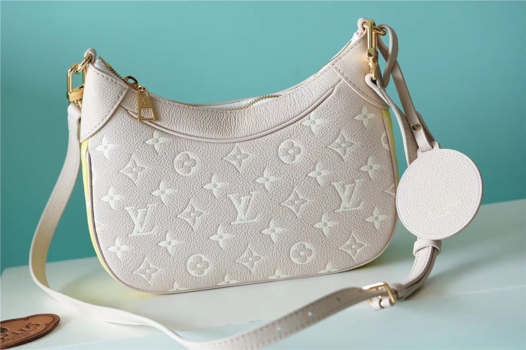 LV Bagatelle BB Monogram Empreinte Beige / Pink / Yellow For Women, Shoulder And Crossbody Bags 22cm/8.7in LV M46113