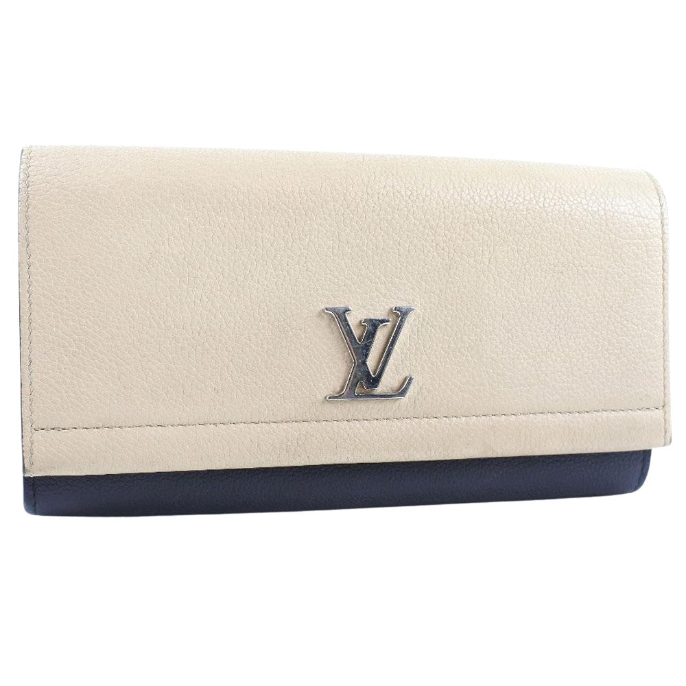 Louis Vuitton Beige Leather Lockme wallet accessories