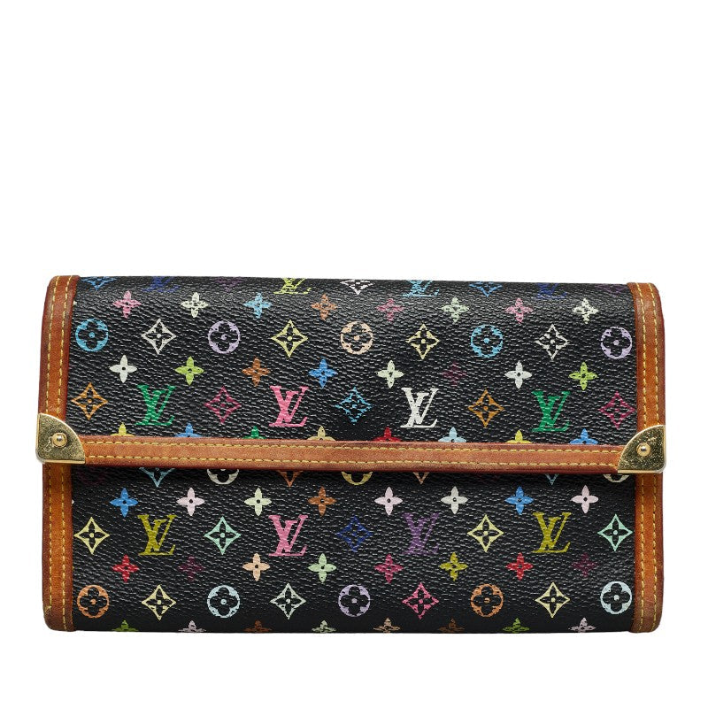 Louis Vuitton Multicolor Port-Trezor International Long Wallet M92658 Noir Black PVC Leather  Louis Vuitton