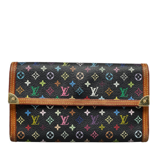 Louis Vuitton Multicolor Port-Trezor International Long Wallet M92658 Noir Black PVC Leather  Louis Vuitton