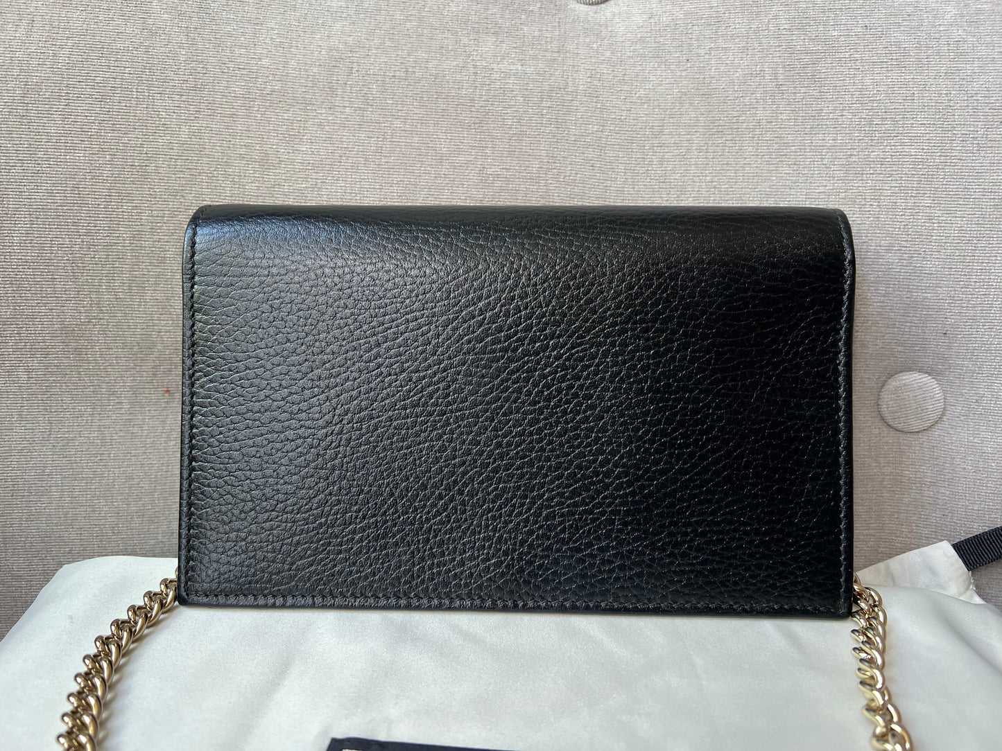 Gucci Black Interlocking GG Chain Wallet