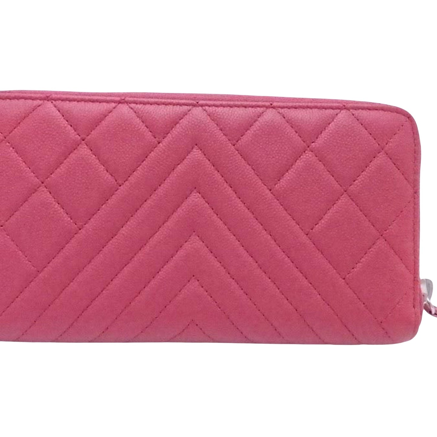 Chanel Pink Leather Zip around wallet wallet accessories