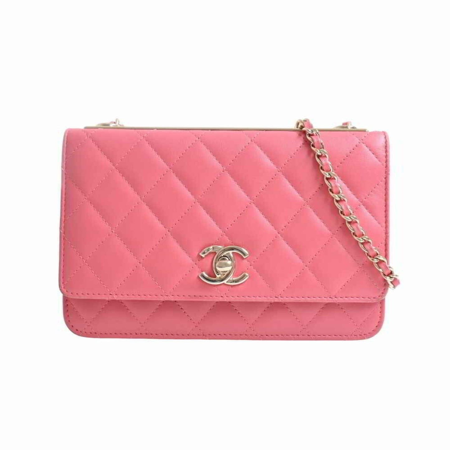 Chanel Pink Leather Wallet On Chain wallet accessories