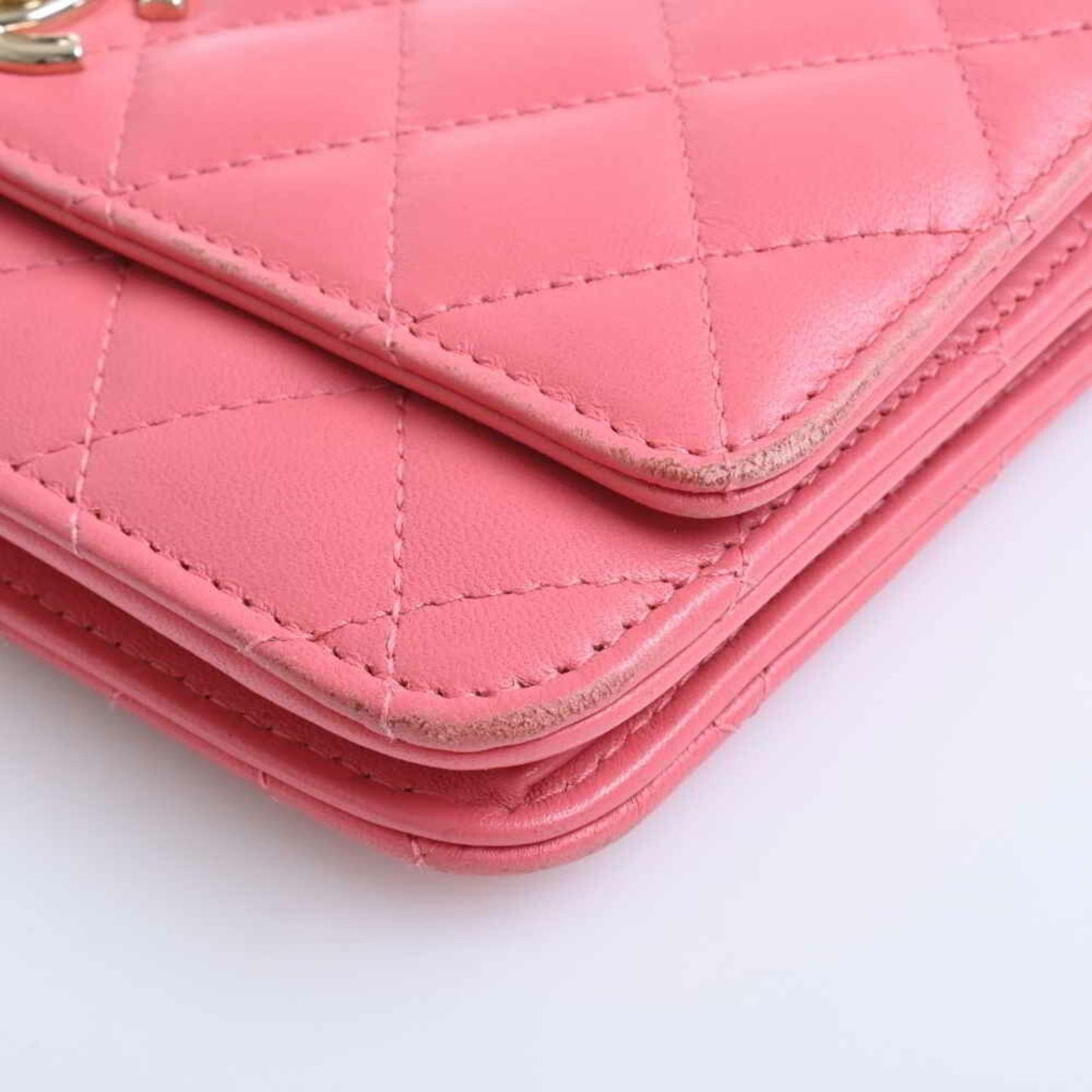 Chanel Pink Leather Wallet On Chain wallet accessories